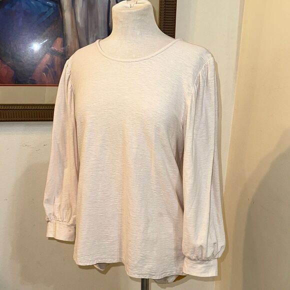 Cut Loose Linen Blend Very Pale Pink Top Size Large - Picture 2 of 12